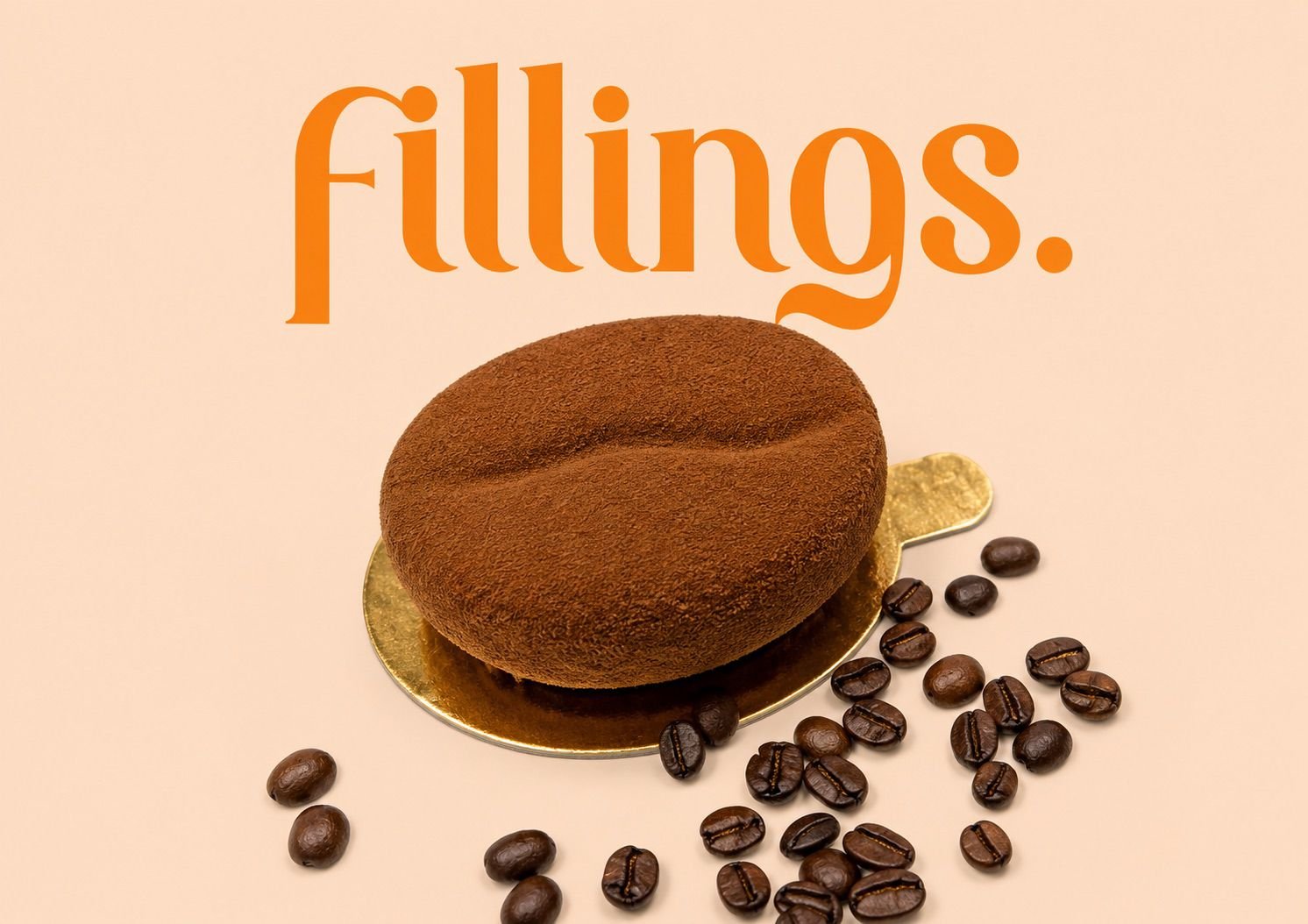Fillings coffee bean cake