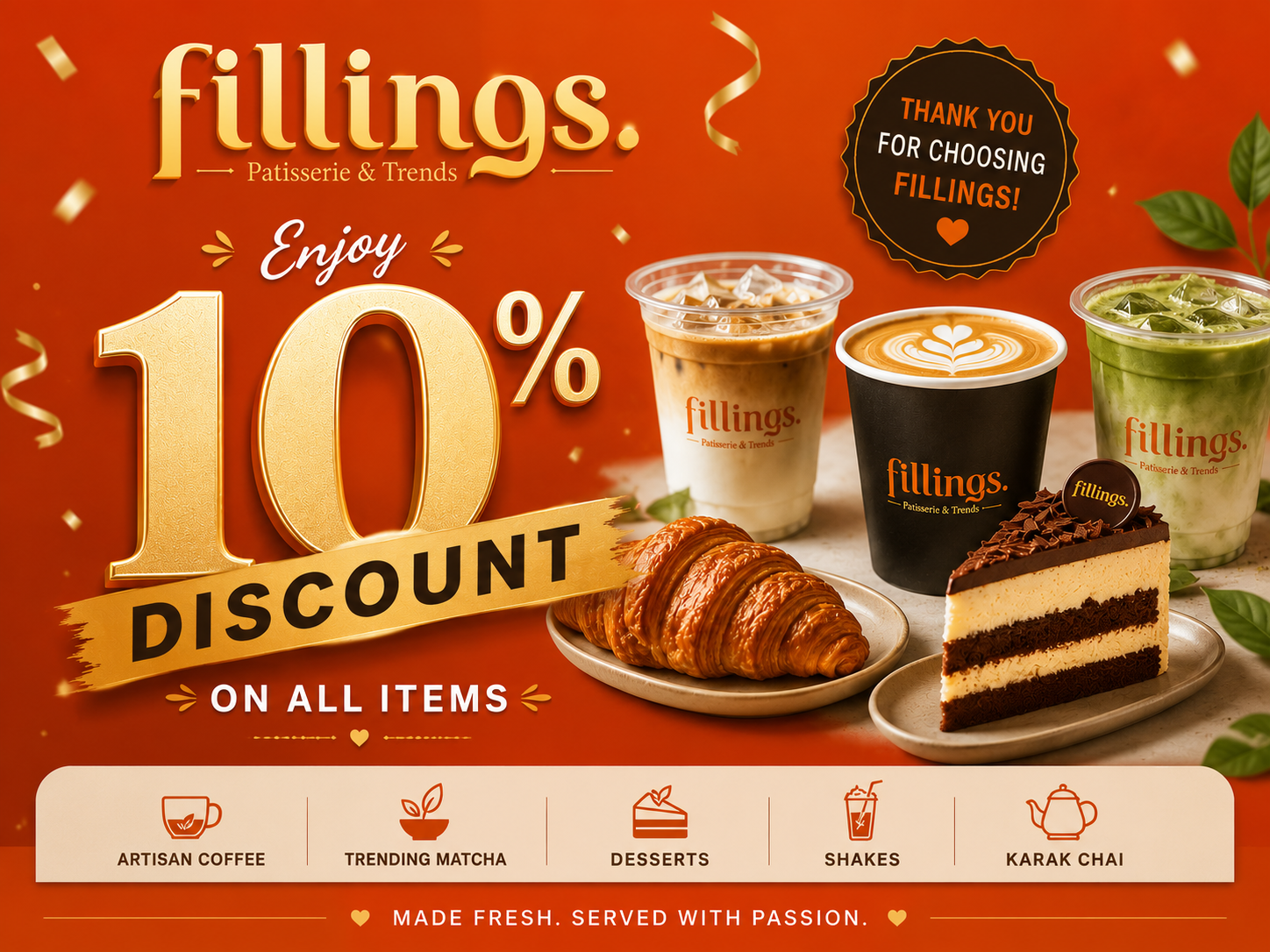 Fillings 10% discount on all items